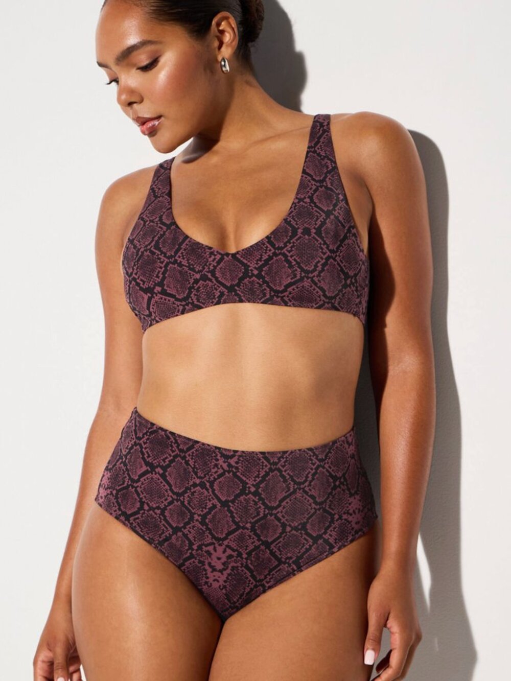 Yitty Collection - Shaping Swim Plunge Bikini Top & Full Coverage Bottom